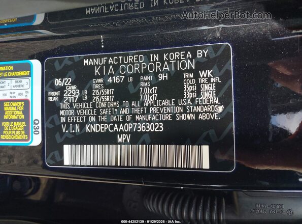KNDEPCAA0P7363023 2023 KIA SELTOS Черный Вид подкапотного пространства