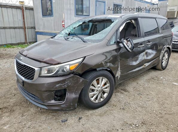 KNDMB5C17G6102609 2016 KIA SEDONA Коричневый Передняя левая четверть