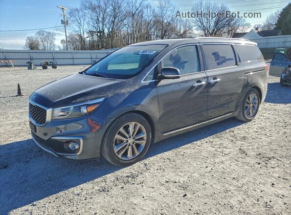 KNDME5C19G6155805 2016 KIA SEDONA Серый Передняя левая четверть