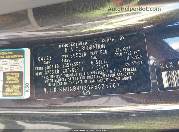 KNDNB4H36R6325767 2024 KIA CARNIVAL MPV Черный Вид подкапотного пространства