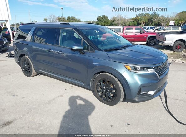 KNDNE5H38R6342132 2024 KIA CARNIVAL MPV Синий Передняя правая четверть