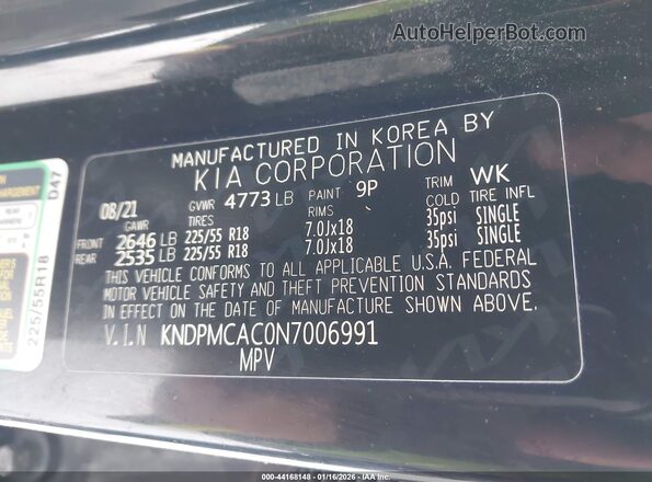 KNDPMCAC0N7006991 2022 KIA SPORTAGE Черный Вид подкапотного пространства