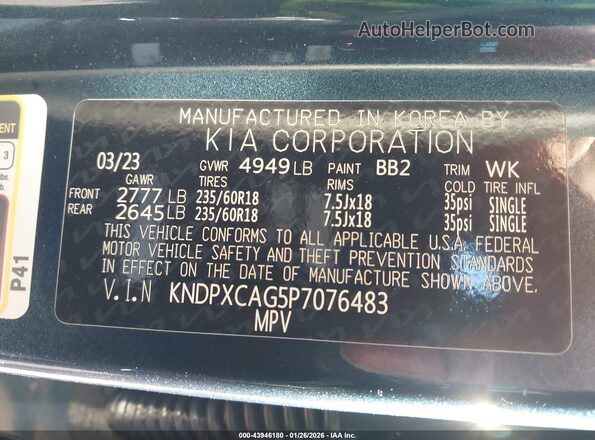KNDPXCAG5P7076483 2023 KIA SPORTAGE HYBRID Dark Blue Вид подкапотного пространства