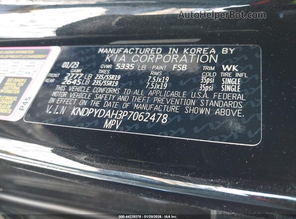 KNDPYDAH3P7062478 2023 KIA SPORTAGE PLUG-IN HYBRID Black Widok komory silnika
