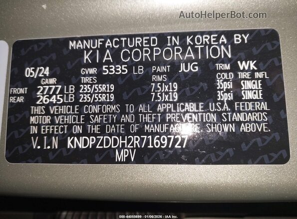 KNDPZDDH2R7169727 2024 KIA SPORTAGE PLUG-IN HYBRID Green Widok komory silnika