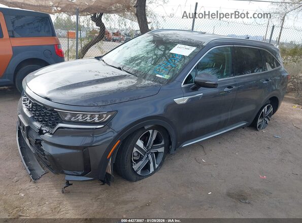 KNDRHDLG5P5174031 2023 KIA SORENTO HYBRID Gray Front left