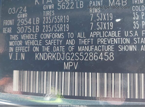 KNDRKDJG2S5286458 2025 KIA SORENTO HYBRID Синий Вид подкапотного пространства