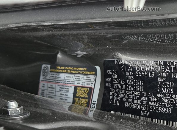 KNDRKDLG2P5208993 2023 KIA SORENTO HYBRID Серебряный Вид подкапотного пространства