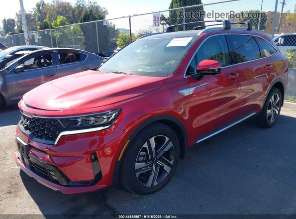 KNDRMDLH1P5152841 2023 KIA SORENTO PLUG-IN HYBRID Бордовый Передняя левая четверть