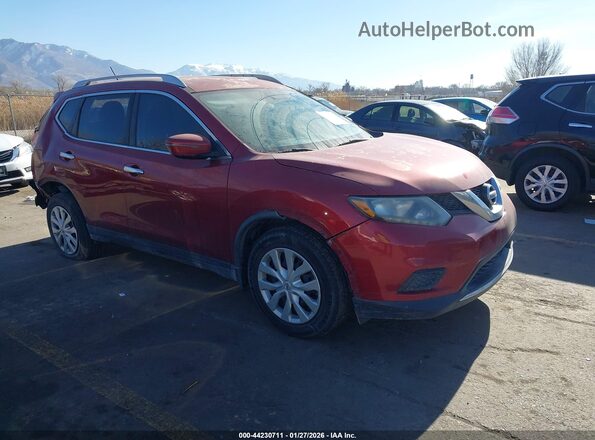 KNMAT2MT1GP707637 2016 NISSAN ROGUE Red Przód prawy