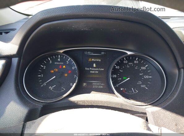 KNMAT2MT1GP707637 2016 NISSAN ROGUE Red Widok tylnych siedzeń