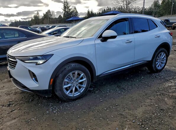 LRBAZLR49MD103609 2021 BUICK ENVISION White წინა მარცხენა ხედი სამი მეოთხედიდან
