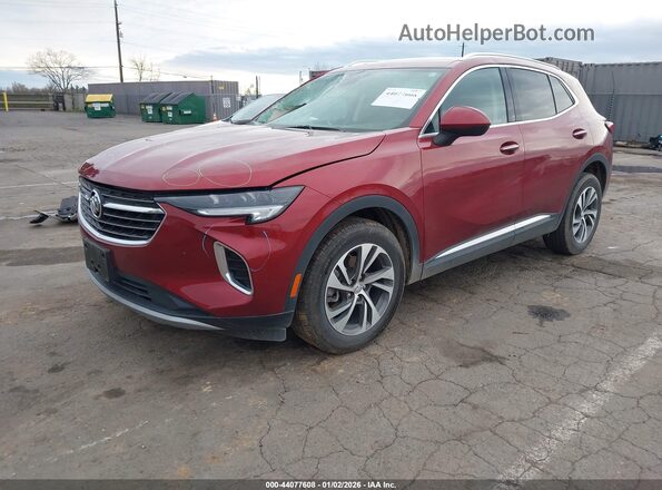 LRBFZNR48PD062072 2023 BUICK ENVISION Red წინა მარცხენა ხედი სამი მეოთხედიდან