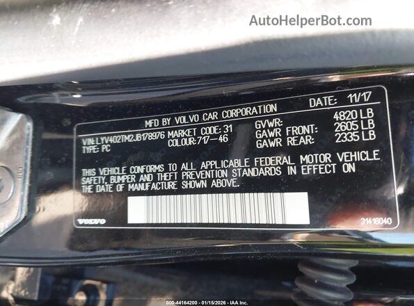 LYV402TM2JB178976 2018 VOLVO S60 INSCRIPTION Черный Вид подкапотного пространства
