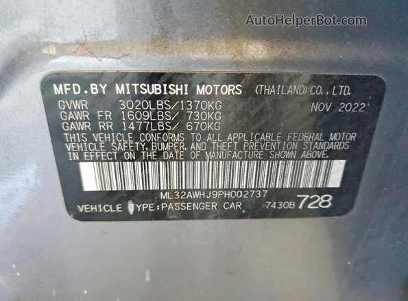 ML32AWHJ9PH002737 2023 MITSUBISHI MIRAGE Gray Widok komory silnika