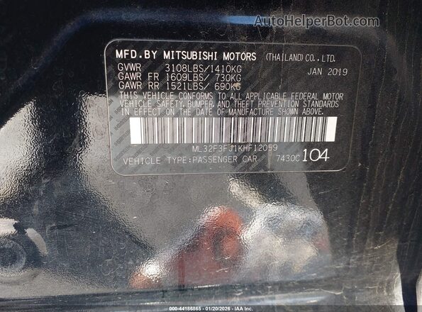 ML32F3FJ1KHF12059 2019 MITSUBISHI MIRAGE G4 Черный Вид подкапотного пространства