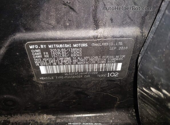 ML32F3FJ4KHF01069 2019 MITSUBISHI MIRAGE G4 Черный Вид подкапотного пространства