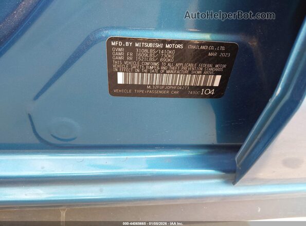 ML32FUFJ0PHF04273 2023 MITSUBISHI MIRAGE G4 Синий Вид подкапотного пространства