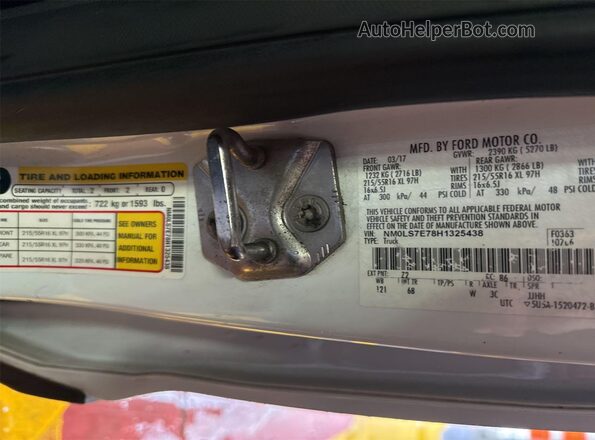 NM0LS7E78H1325438 2017 FORD TRANSIT CONNECT  Вид задних сидений