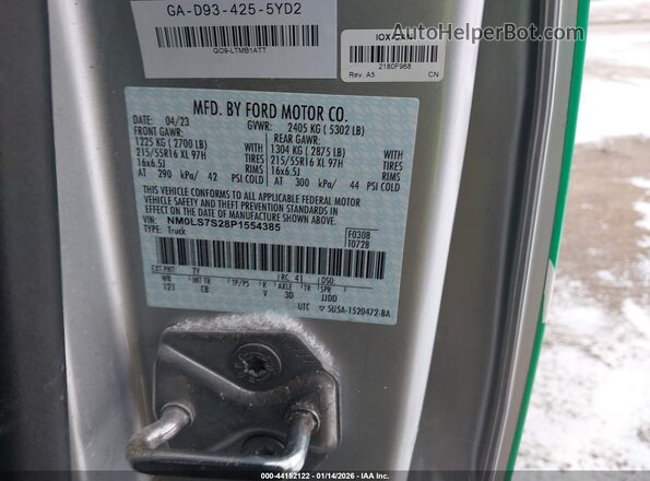NM0LS7S28P1554385 2023 FORD TRANSIT CONNECT Серый Вид подкапотного пространства