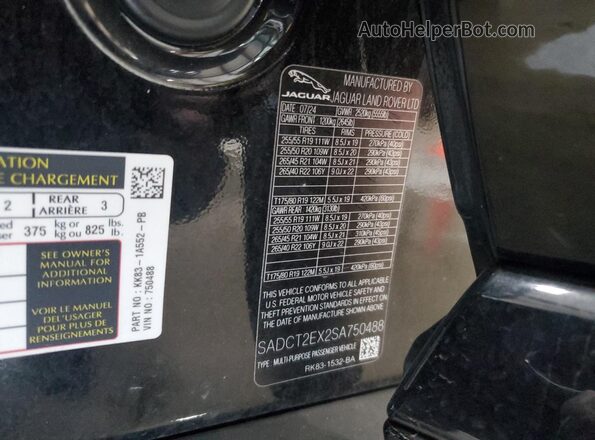 SADCT2EX2SA750488 2025 JAGUAR F-PACE Black 360 interior view