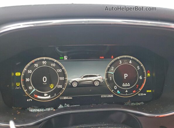 SADCT2EX4TA755421 2026 JAGUAR F-PACE Blue Vista del cuadro de instrumentos