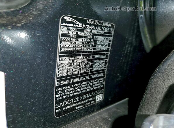 SADCT2EX8RA733642 2024 JAGUAR F-PACE Gray Vista del compartimento del motor