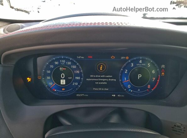 SADCZ2EE6KA607637 2019 JAGUAR F-PACE Red Widok zestawu wskaźników