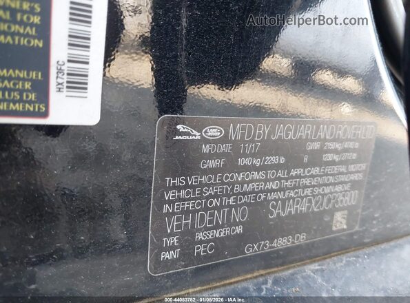 SAJAR4FX2JCP35800 2018 JAGUAR XF Black Widok komory silnika