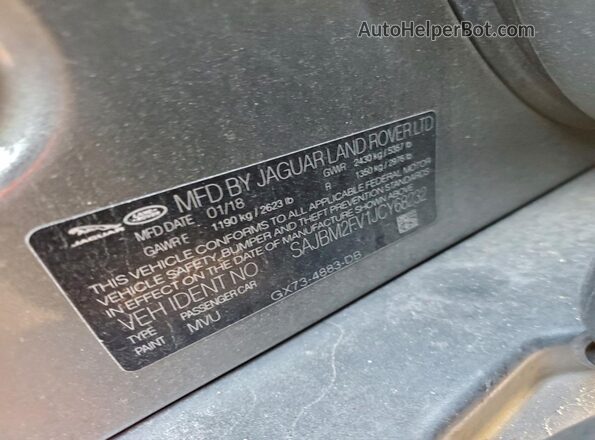 SAJBM2FV1JCY68232 2018 JAGUAR XF Угольный Вид подкапотного пространства