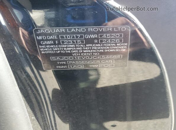 SAJDD1EV0JCK54664 2018 JAGUAR F-TYPE Черный Вид подкапотного пространства