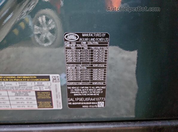 SAL1P9EU6RA418773 2024 LAND ROVER RANGE Бирюзовый Панорамный вид салона 360°
