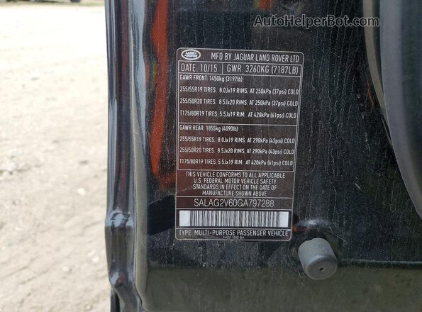 SALAG2V60GA797288 2016 LAND ROVER LR4 Black Widok komory silnika