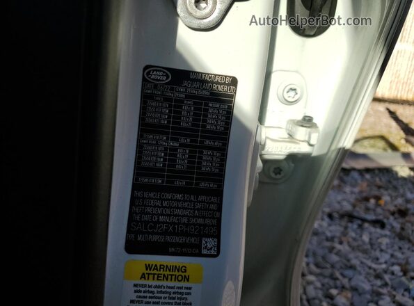 SALCJ2FX1PH921495 2023 LAND ROVER DISCOVERY White VIN կոդի պիտակի տեսք