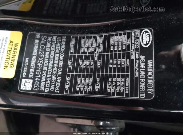 SALCJ2FX5PH914453 2023 LAND ROVER DISCOVERY SPORT Черный Вид подкапотного пространства