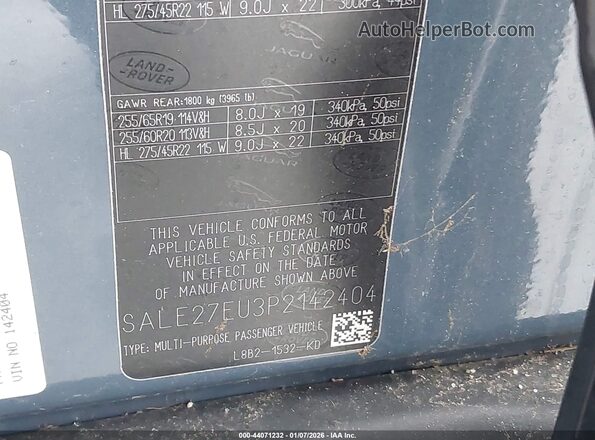 SALE27EU3P2142404 2023 LAND ROVER DEFENDER Синий Вид подкапотного пространства