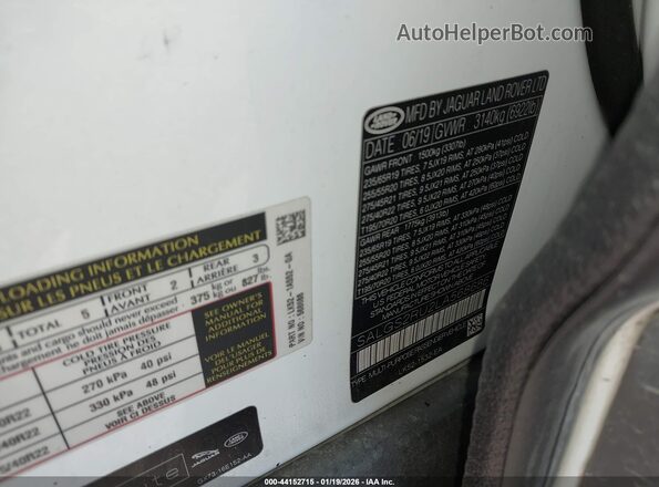 SALGS2RU2LA568686 2020 LAND ROVER RANGE ROVER White Շարժիչի բաժամունքի տեսք