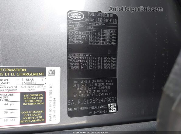 SALRJ2EX8P2478664 2023 LAND ROVER DISCOVERY Gray Շարժիչի բաժամունքի տեսք