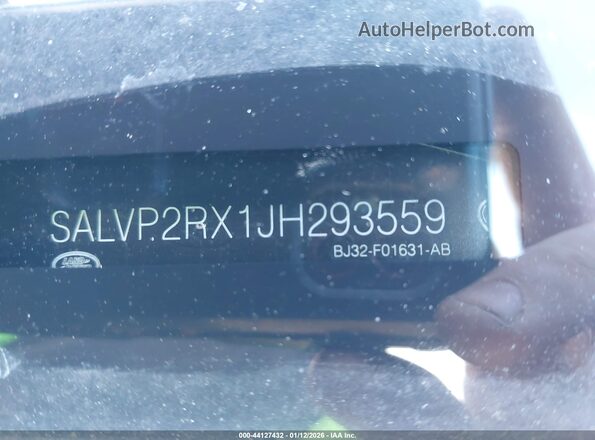 SALVP2RX1JH293559 2018 LAND ROVER RANGE ROVER EVOQUE Черный 