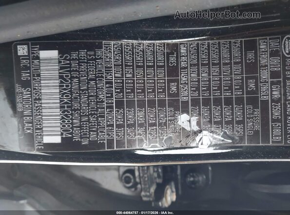 SALVP2RX9KH328804 2019 LAND ROVER RANGE ROVER EVOQUE Черный Вид подкапотного пространства