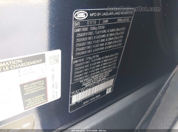 SALWG2RV7KA426127 2019 LAND ROVER RANGE ROVER SPORT Синий Вид подкапотного пространства