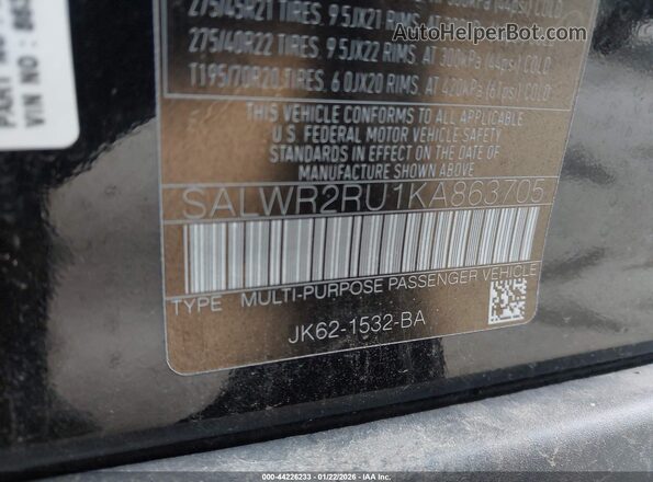 SALWR2RU1KA863705 2019 LAND ROVER RANGE ROVER SPORT Black Widok komory silnika