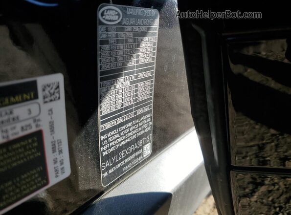 SALYL2EX3RA387137 2024 LAND ROVER RANGE Черный Вид наклейки с VIN-кодом