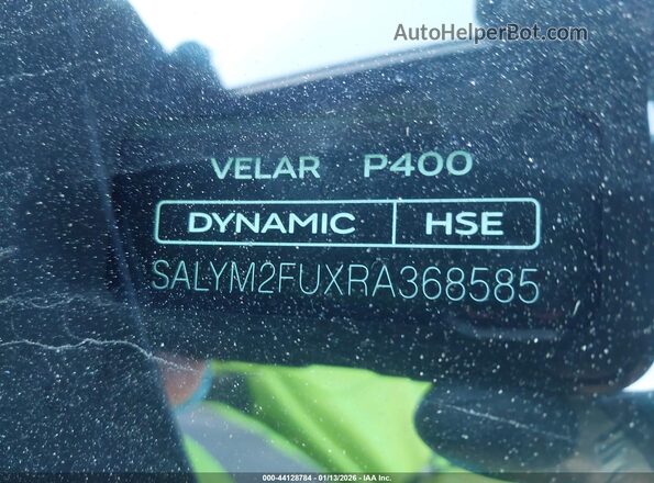 SALYM2FUXRA368585 2024 LAND ROVER RANGE ROVER VELAR Серый Вид подкапотного пространства