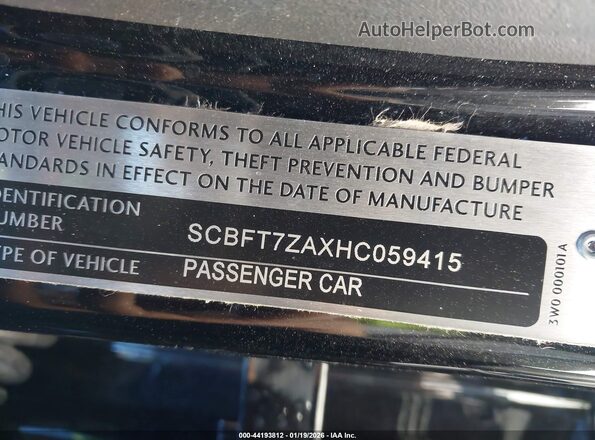 SCBFT7ZAXHC059415 2017 BENTLEY OTHER Black Vista del compartimento del motor