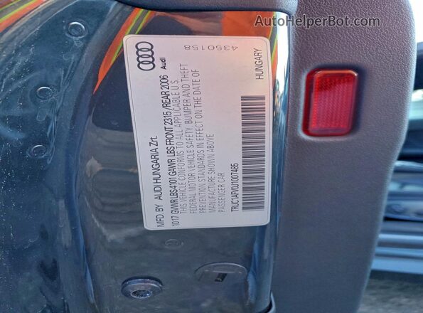 TRUC1AFV0J1007485 2018 AUDI TT Серый Вид подкапотного пространства