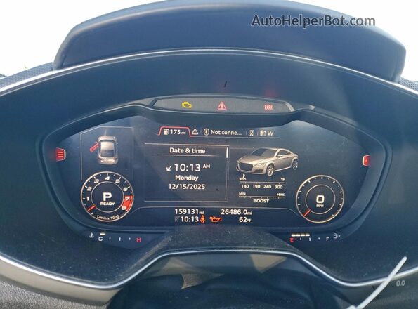 TRUC1AFV4J1005545 2018 AUDI TT Black Widok zestawu wskaźników