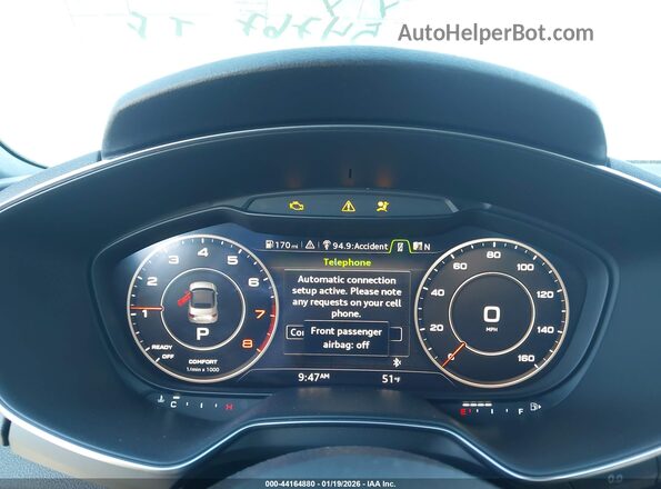 TRUT5CFV5G1027675 2016 AUDI TT Silver Widok tylnych siedzeń