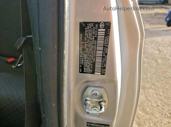 VNKJTUD35GA061928 2016 TOYOTA YARIS Серебряный Вид наклейки с VIN-кодом