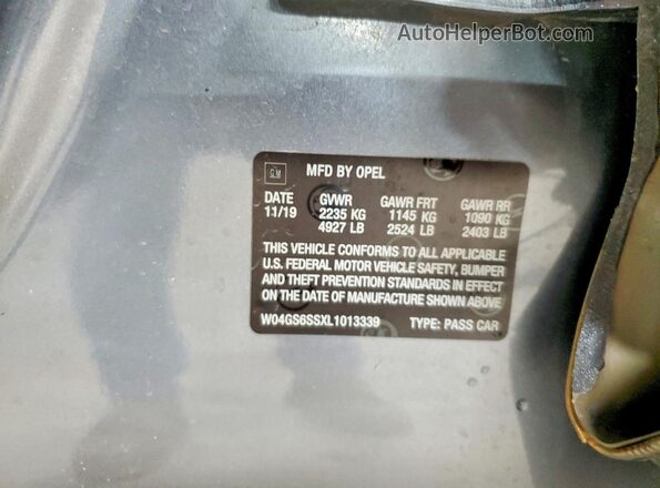 W04GS6SSXL1013339 2020 BUICK REGAL Серый Вид подкапотного пространства